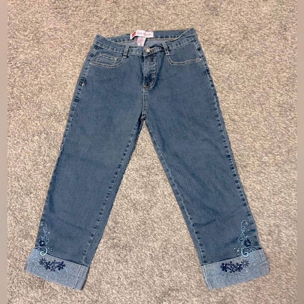 COS embroidered denim capris. Size 4 - Picture 1 of 5